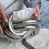 Silver Ceramic Tissue Box Twisted Knot Tissue Box Paper Extractor Porcelain Paper Towel Case Napkin Holder Home Decoration