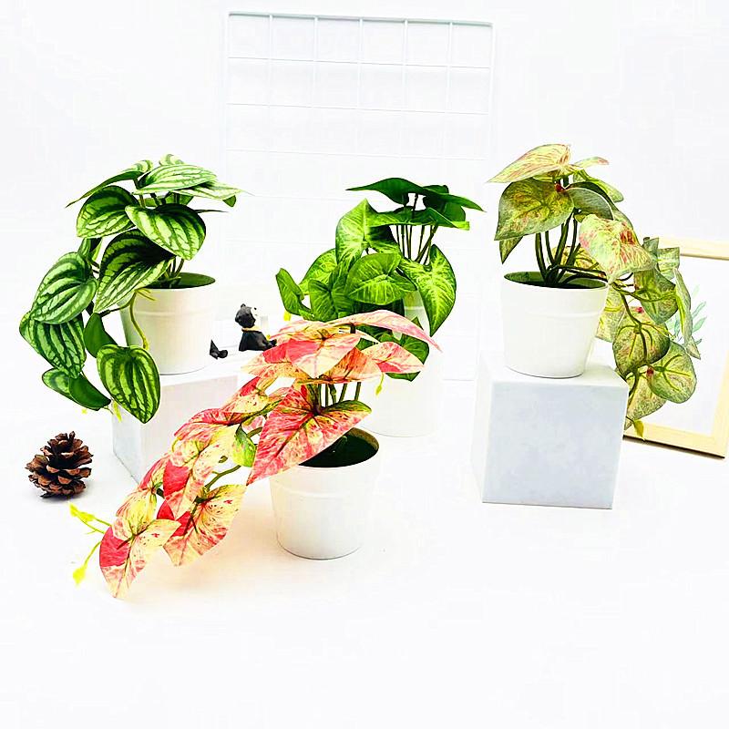 Simulation Epipremnum Aureum Potted Artificial Plant Decor Ornament