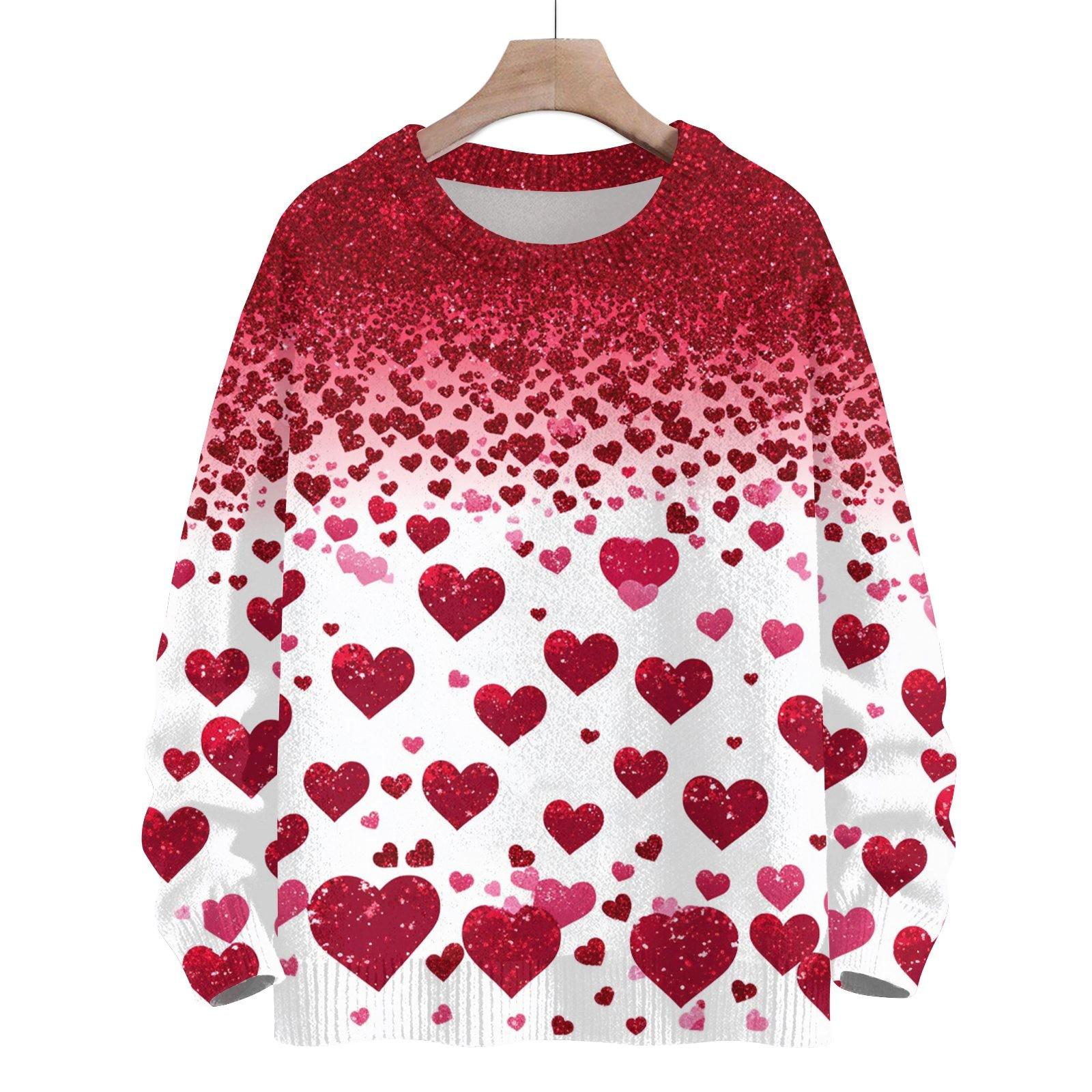 

Свитшоты для женщин Вязаный свитер Милая рубашка Осенний круглый вырез Пуловер Топы XXL киноварь