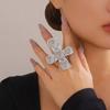 Anello Grande Amore in Metallo Esagerato Dolce e Cool, Anello a Croce con Modello Personalizzato alla Moda