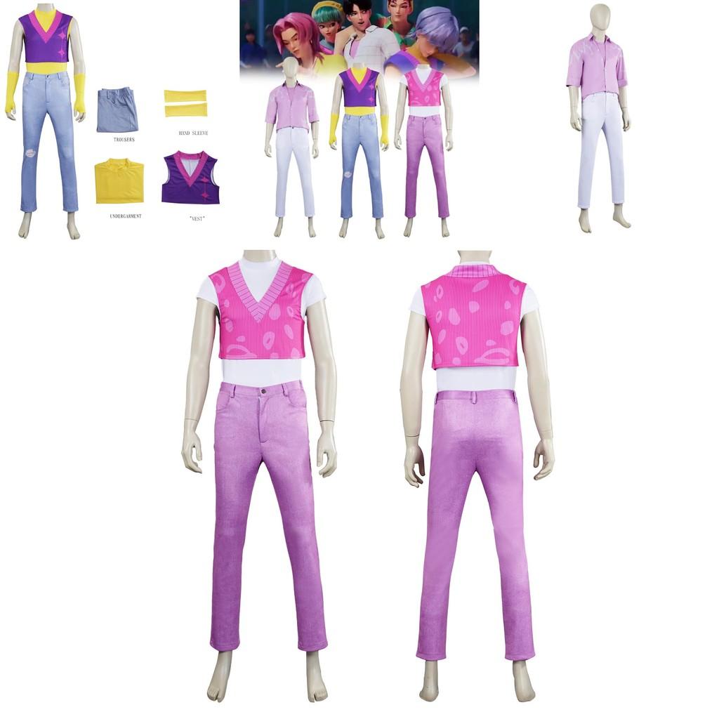 Kpop Dämonenjäger Saja Boys Cosplay Kostüm Polyesterstoff mit Bühnenperformance Anzug für Jugendliche und Erwachsene