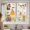 Removable Glass Stickers for Party Halloween Static Window Clings, Cartoon Ghost Pumpkin Witch Monsters Decals, Waterproof Holiday Atmosphere