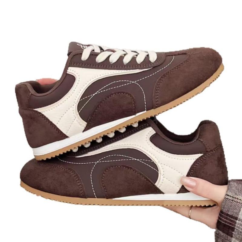 Cowhide version women's racing shoes autumn and winter new casual sports shoes soft sole white shoes children