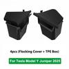 For Tesla Model Y Juniper 2025 2026 Launch Trunk Side Storage Box Boot Organizer Flocked TPE Mat Anti-dirty Travel Accessories
