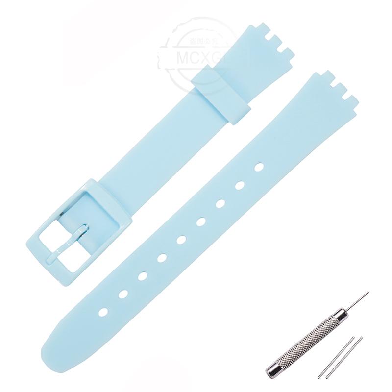 Soft Silicone Watchband Suitable For Swatch 12mm Girls Ladies Strap Colore Waterproof Wrist Bracelet Watch Accessories