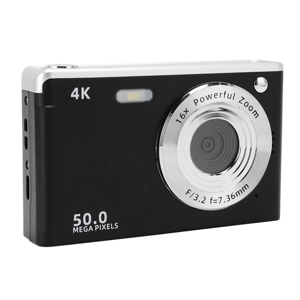 Digital Camera with Fill Light 4K 50MP 2.8 Inch Screen 16x Zoom Anti Shake AF Autofocus Camera for