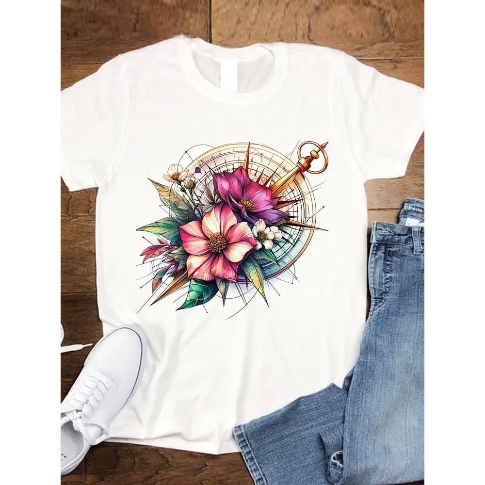 Leopard Love Trend 90s Women Fashion Clothing Tee Top Casual Short Sleeve Tshirts Graphic T-shirts T Female Cartoon Lady Clothes