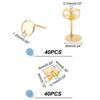 40Pcs 201 Stainless Steel Stud Earring Findings with 316 Surgical Stainless Steel Pins and Hole Flat Round