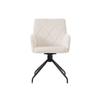 Chaises de salle à manger - MUVOE - Lot de 2 - Pivotantes 360° - Velours beige - Pieds métalliques