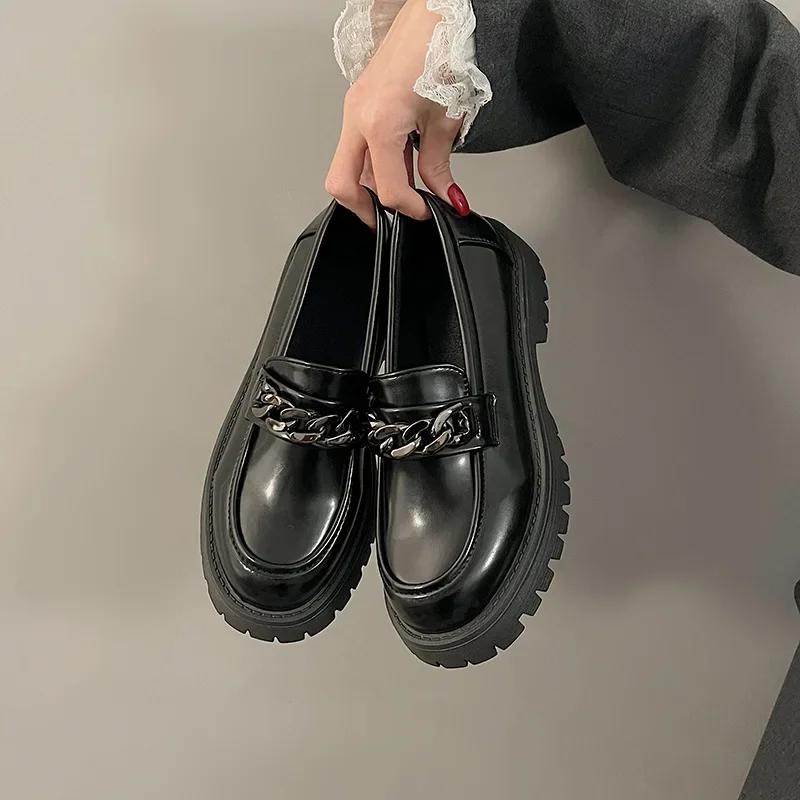 

Women s Loafers Shoes 2026 Spring British Style Slip on Platform Mary Jane Shoes Woman Japanese Jk Uniform Lolita Shoes Women 43