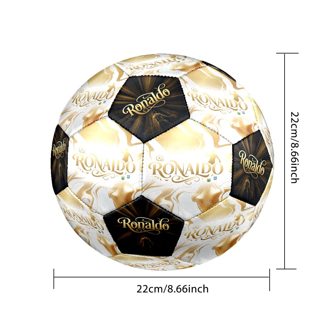 Ronaldo's Golden Ronaldo Celebration Size 5 Soccer Football Machine-Stitched Indoor/Outdoor Training and Matches Unique Gift for Soccer Lovers