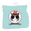 [Q4017] - Baumwoll-Türstopper 'Happy Cat' türkis (Hut) - 18x18 cm