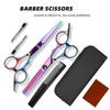 Professional Hairdressing Scissors Set with Colored Stainless Steel Blades for Straight and Thinning Cuts