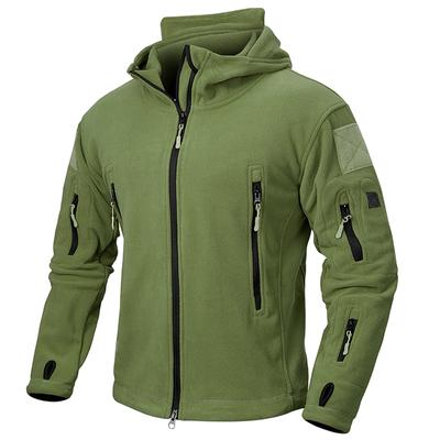 Winter Fleece Jacket Men Warm Polar Outdoor Hoodie Coat Multi-Pocket Casual Full Zip Sport Hiking Jacket