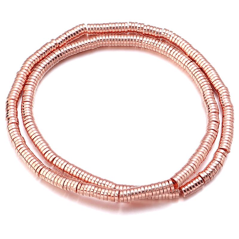 280-370pcs/Strand 3 4 6 8mm Natural Stone Rondelle Hematite Beads Beasd for Jewelry Making Flat Round Disc Loose Spacer Beads