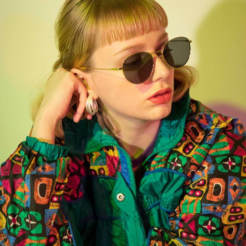 TIMID FREAK Bonnie Gold GR Metal Sunglasses