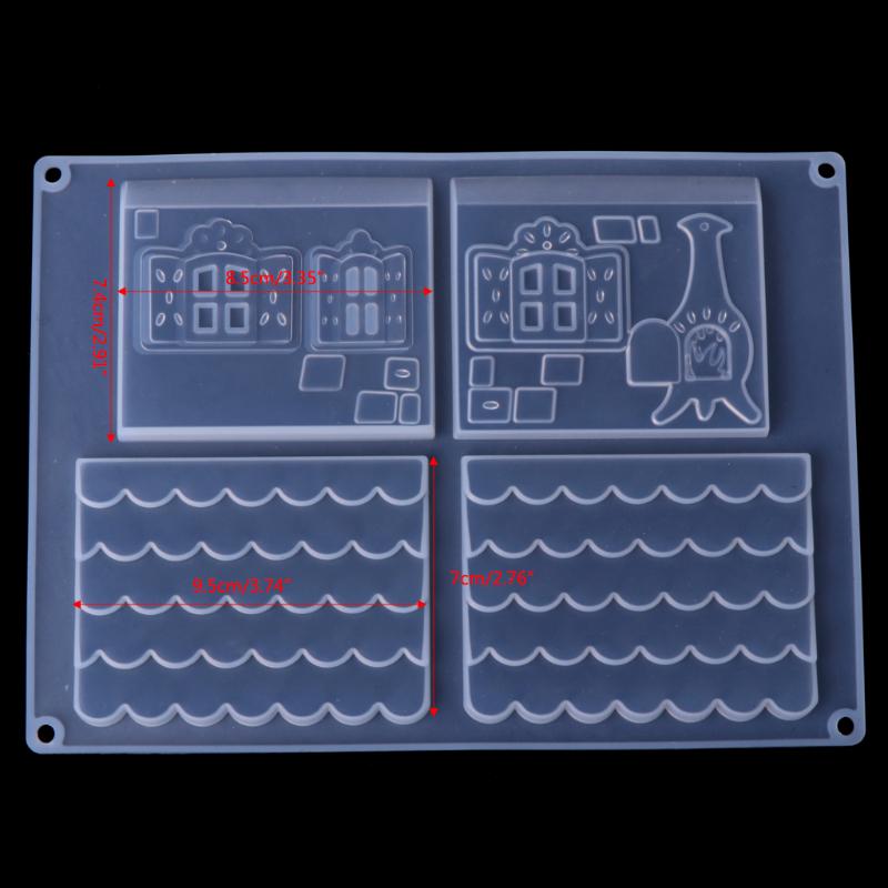 Clear Christmas House Epoxy Resin Molds Christmas Tree For  Resin Epoxy Casting Mold Silicone Jewelry Crafts Making