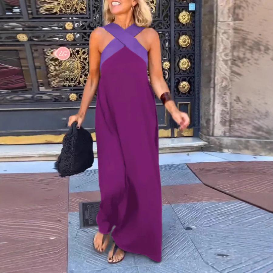 2025 Summer Sexy Backless Cross Long Dress for Women