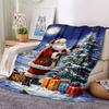 1pc Christmas, Santa Blanket Lightweight Flannel Throw for Sofa Bed Travel Camping Livingroom Office Couch Chair