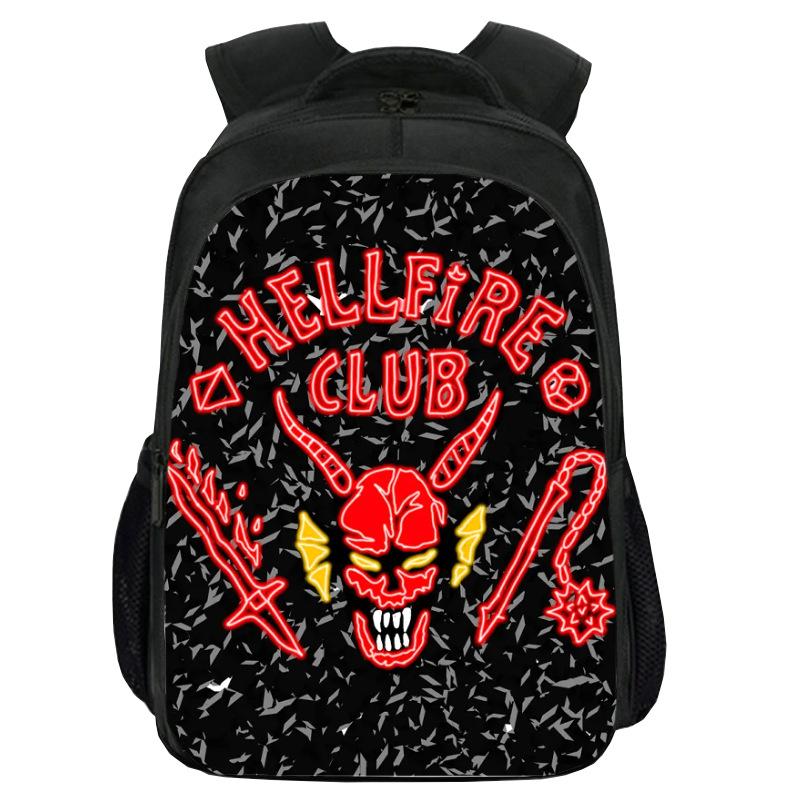 Printed Stranger Things Peripheral Double-Layer Schoolbag, Cartoon Stragner Things Student Computer Backpack
