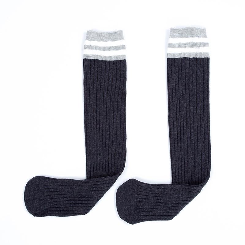 2020 Seasonal Kids' Stripe Knit Cotton Knee-High Socks for Girls