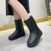 New medium tube non-slip waterproof shoes rain shoes rain boots water boots thermal cover shoes women's adult fashion medium tube