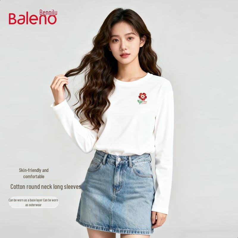 Baleno Women s Pure Cotton Round Neck Long Sleeve T-Shirt M