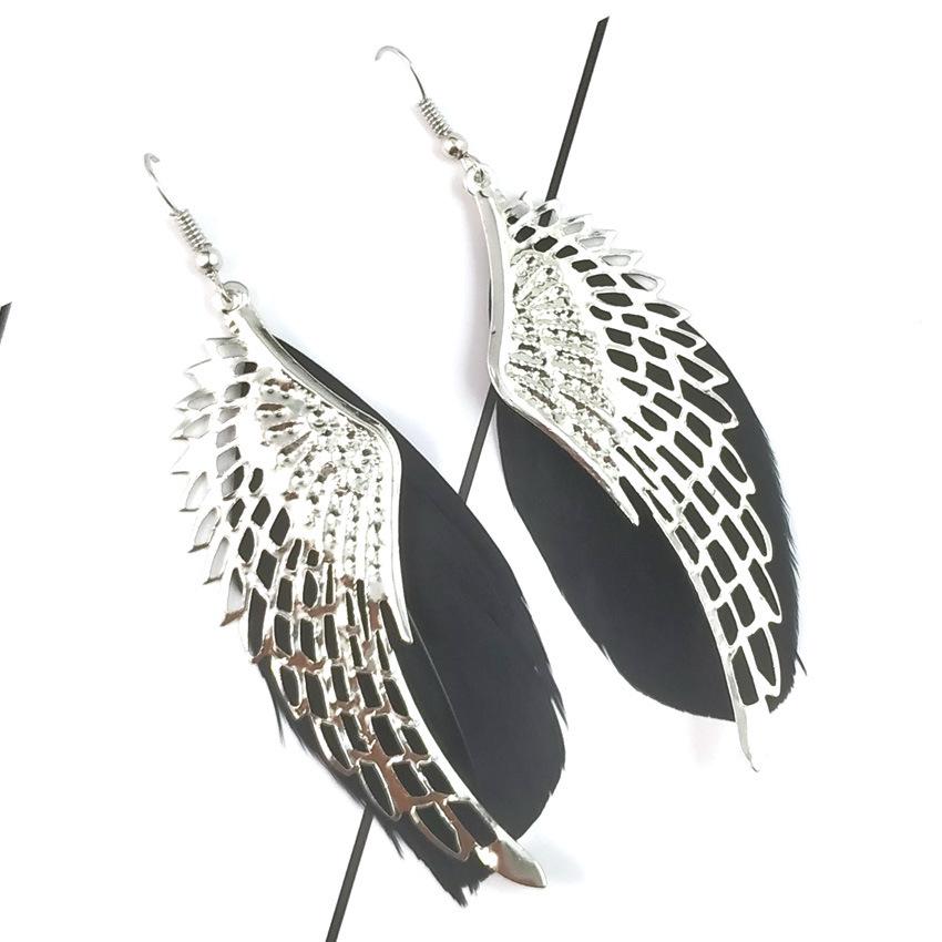 Angel Wings Feather Earrings: Fashionable Changeable Ornaments with a European-American Flair