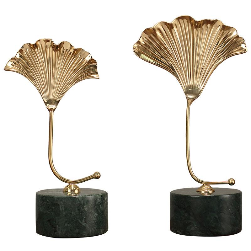 

Легкий роскошный стиль латунный лист гинкго настольные украшения креативный шкаф для телевизора винный шкаф вход украшение дома украшение Single double leaf ginkgo