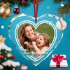 Personalised Crystal Christmas Ornament with Photo, Custom Gift for Family Couples Parents, Unique Keepsake, Xmas Tree Home Deco