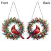 Cardinal DIY 5D Crystal Rhinestone Wreath Kits Diamond Art Painting Wreath Hanging Sign for Window Decoration
