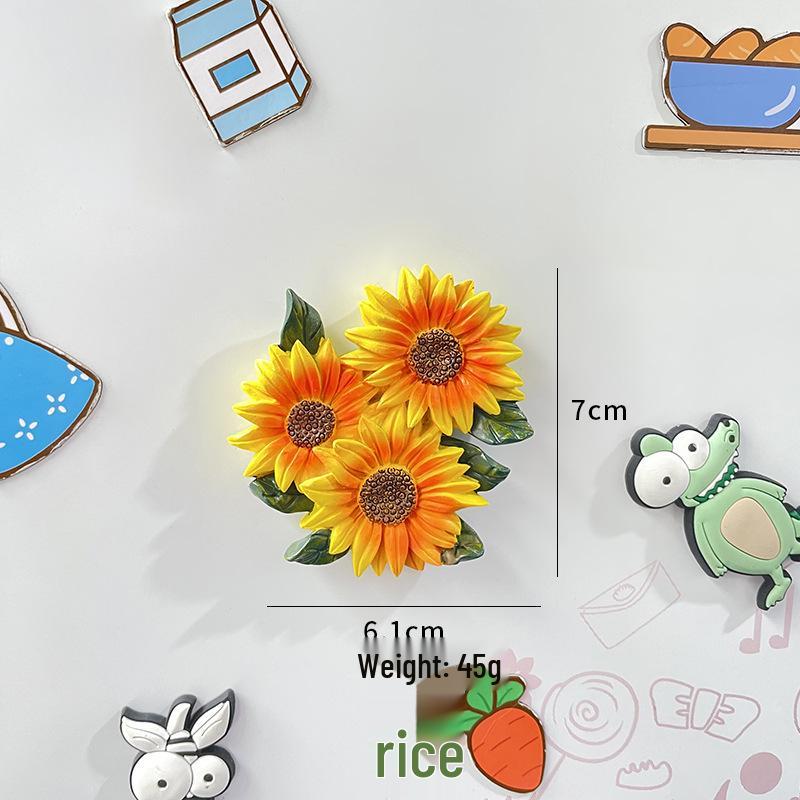 Creative 3D Bouquet Resin Fridge Magnet - Cartoon Ferrite Christmas Decoration