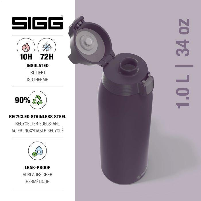 Isolierflasche - sigg - shield therm one - 1 Liter - recycelter Edelstahl - auslaufsicher