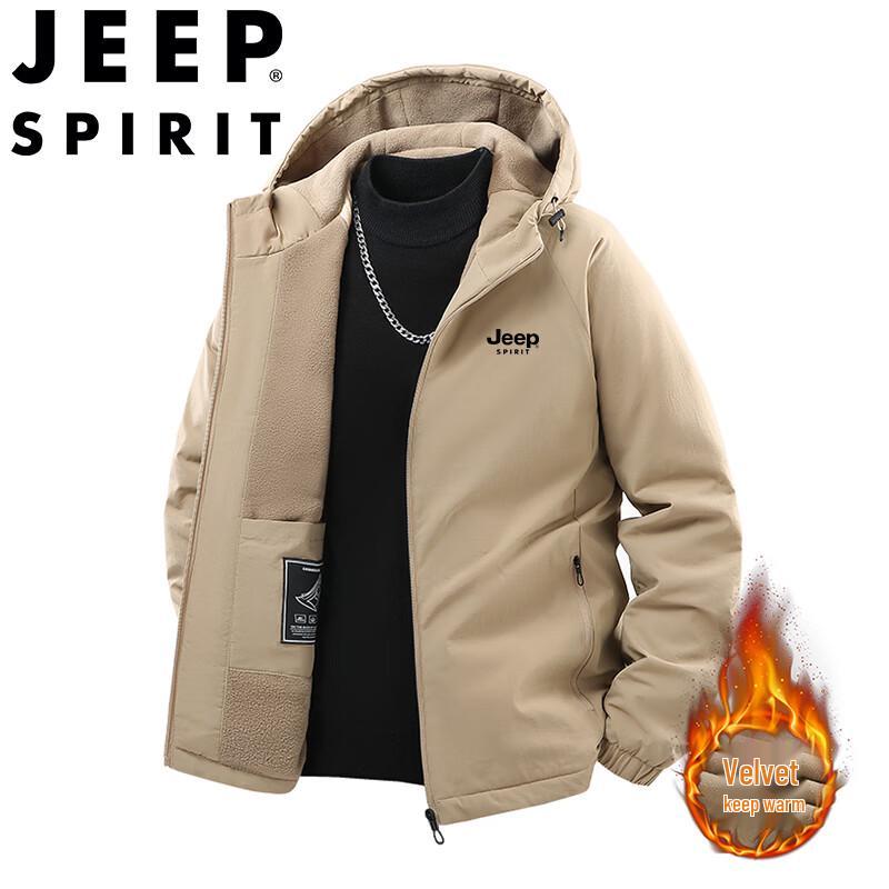 JEEP SPIRIT Men's Fleece-Lined Hooded Winter Jacket
