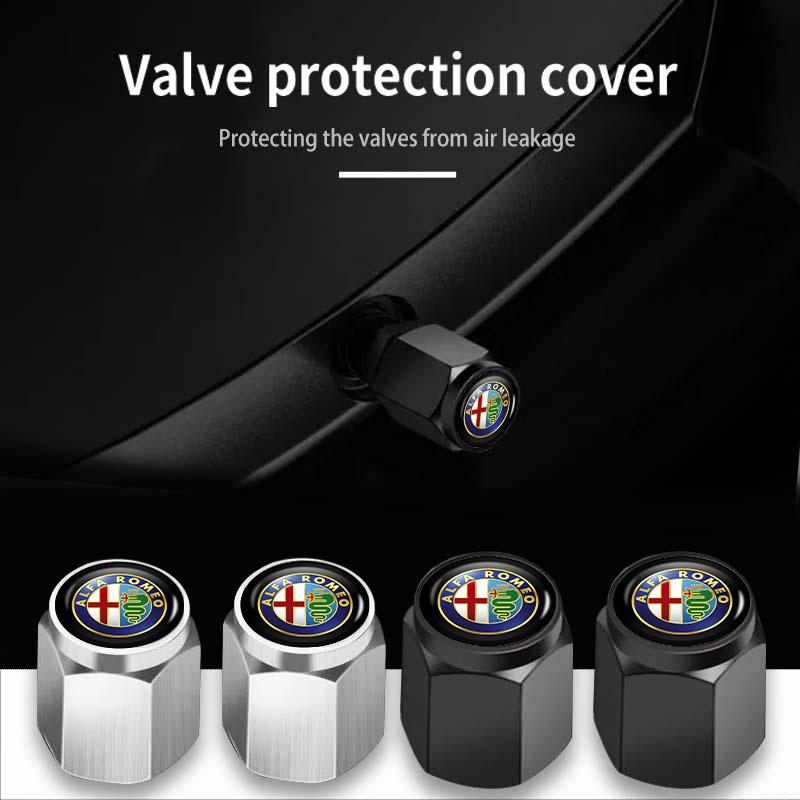 5pcs Car Wheel Tire Valve Stem Cap Car Logo Styling Accessories For Alfa Romeo 159 Giulietta 156 147 Giulia Mito GT StelvioJD3