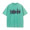 Letter Plants and Trees O Neck Vintage T Shirt Lovers Day Tees Short Sleeve for Male Discount Pure Cotton Funny Washed Tshirts
