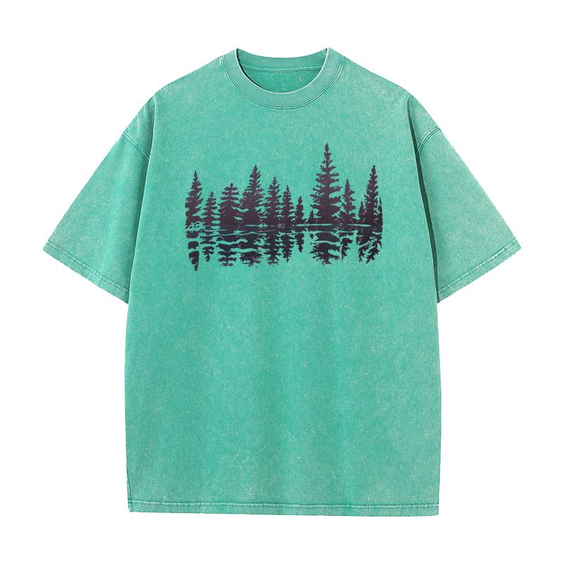 Letter Plants and Trees O Neck Vintage T Shirt Lovers Day Tees Short Sleeve for Male Discount Pure Cotton Funny Washed Tshirts