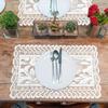 Rectangle Lace Placemats for Tables, 2 PCS White Lace Placemats Vintage White Laces Tablemats Embroidered Crochet Placemat Cloth Laces Floral Table