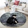 Tappeto Rotondo Jujutsu Kaisen Tappeto per Soggiorno Camera da Letto Divano Stanza dei Giochi Decorazione Tappetino Antiscivolo per Pavimento