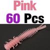 MNFT 60Pcs 45mm/0.4g Luya Soft Fishing Bait PVC Root Fish Bait 3-tail Spiral Multi-Colors Slug Bait