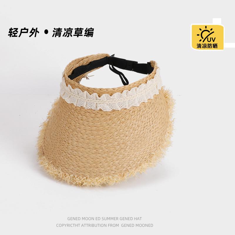 New summer empty top straw hat seaside vacation beach big brim sun hat children's fashion versatile sun hat