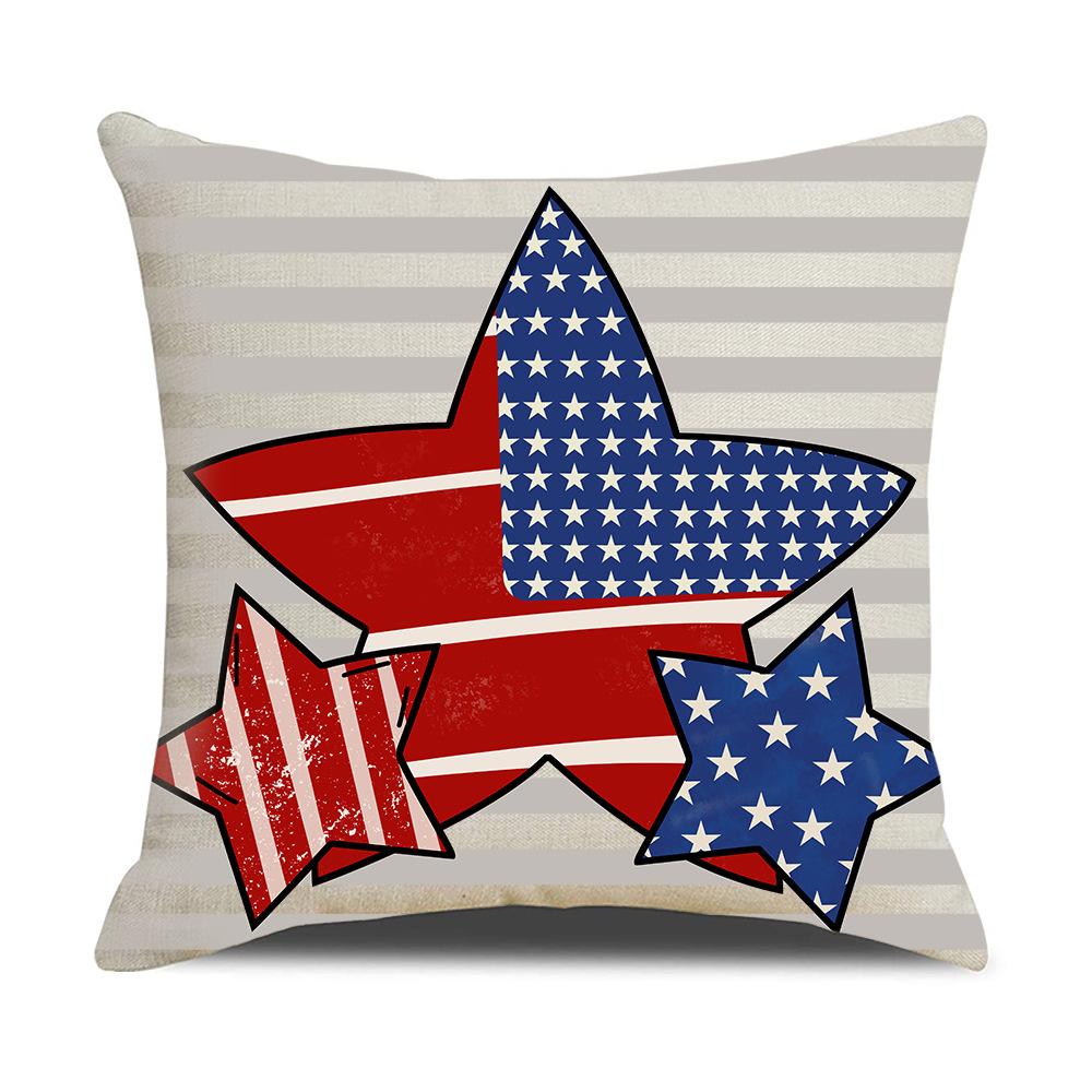 Independence Day Party Ornament Pillow Cover Star Letter Outdoor Pillow Cover Event Cushion Print Pillowcase Premium