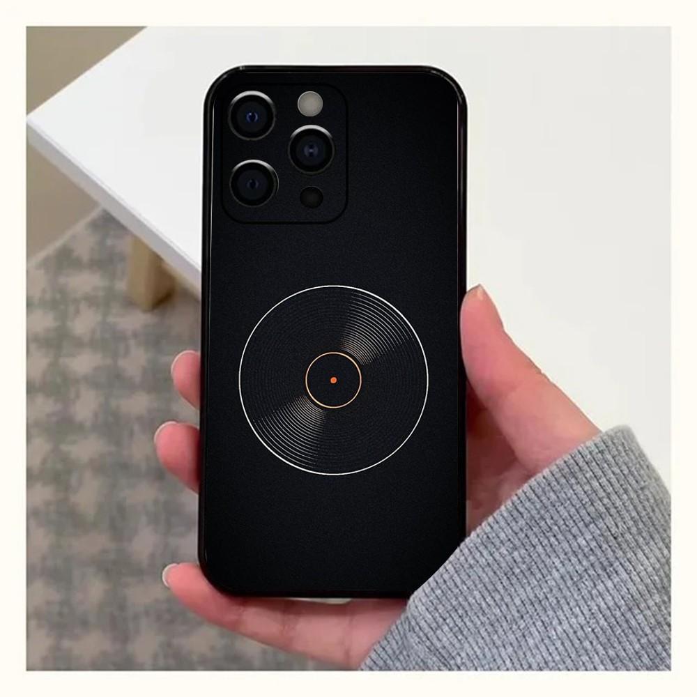 Vinyl DJ Record Art Phone Case For Apple iPhone 15,14,13,12,11,Pro,X,XS,Max,XR,Plus,Mini Soft Black Cover