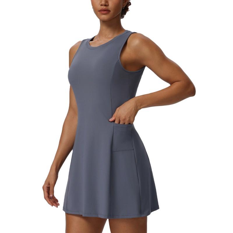 Womens Tennis Skort Set With Built-in Shorts Athletic Dress Golf Running Yoga Summer Sportswear