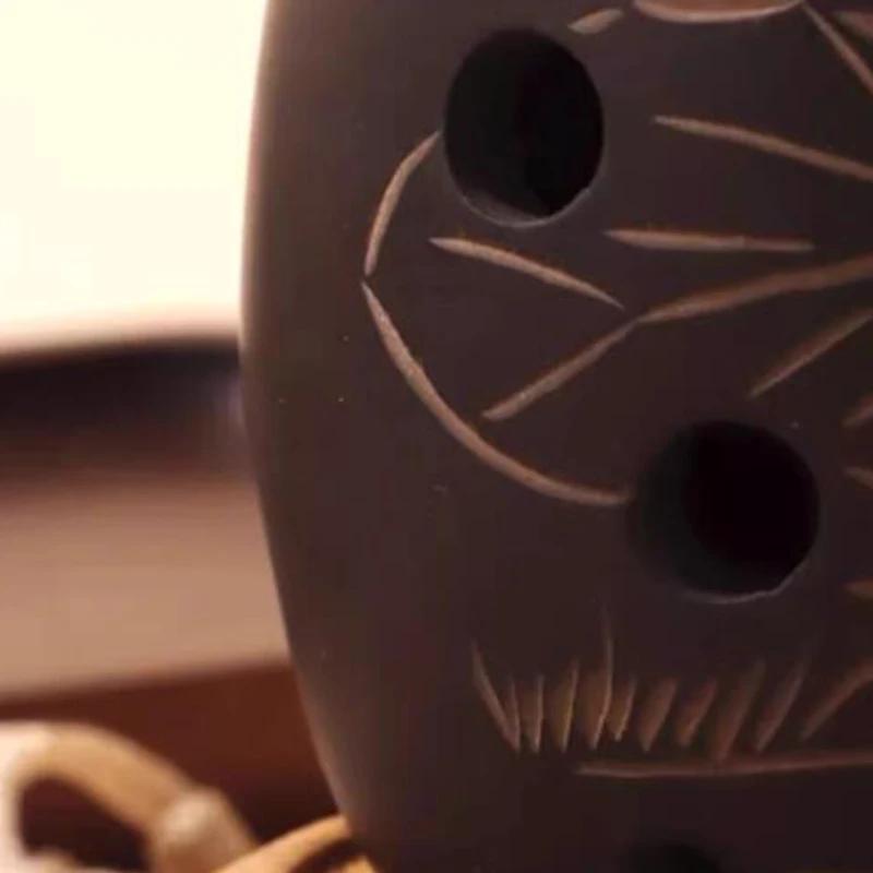 8/10 Holes Chinese Ancient Xun Professional Pottery Ocarina Music Flute F Tone Beginner Practice Traditional Musical Instruments