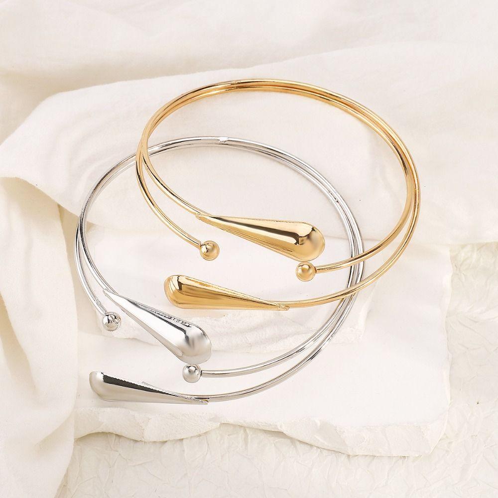 Zinc Zinc Alloy Opening Cuff Bracelets Hollow Flower Circle Upper Arm Bracelet  Arm Accessories