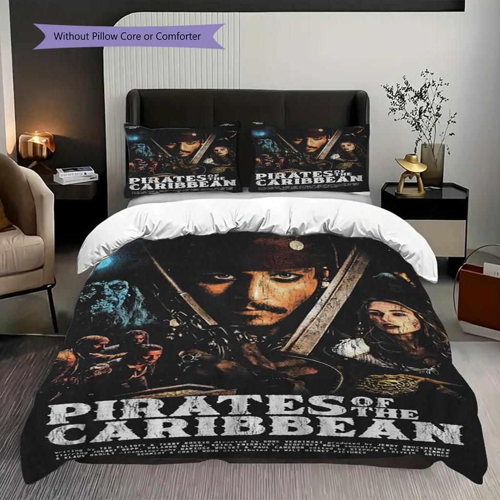 Jack Sparrow Pirate'S Curse Threepiece Set 1 Duvet Cover 2 Pillowcase Without Core Duvet Cover And Pillowcase Christmas Birthday Gift