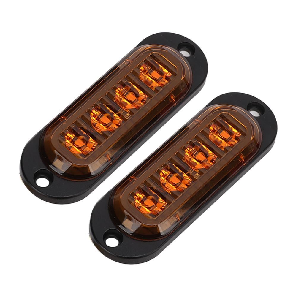 4Pcs Truck Side Lights High Brightness 3000K IP65 Waterproof LEDs Easy Installation Truck Emergency Flash Light 12‑24V