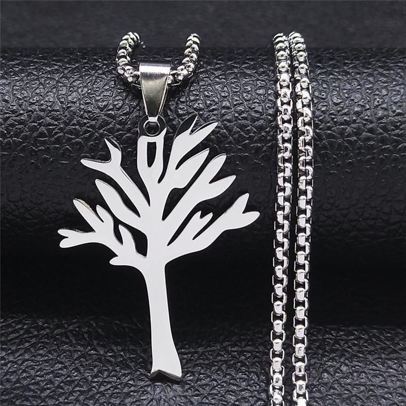 Hollow Tree of Life Necklace, Tree-shaped Pendant, Versatile and Stackable with Jewelry 60CM