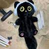 Fluffy Black Cat Pen Case With Large Capacity Student Stationery Organizer For Cute Desk Decor